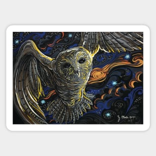 Night Owl Flying Sticker